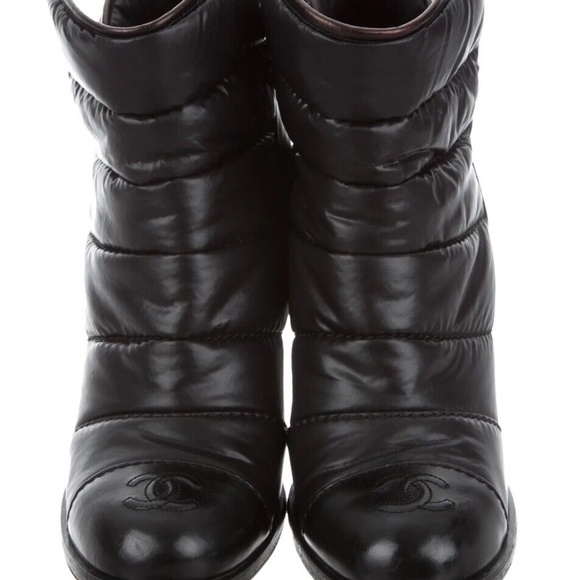 RARE CHANEL Cap Toe Puffer Winter Snow Ski Booties Boots - Picture 3 of 11